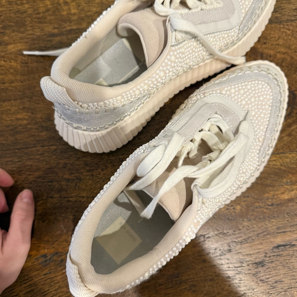 Dolce Vita Dolen Pearl Platform Sneakers in Vanilla Pearl - Picture 14 of 15